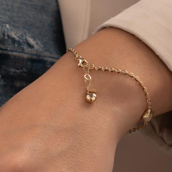 İstiridye Model 14 Ayar Altın Bileklik