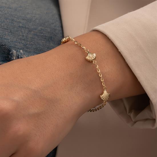 İstiridye Model 14 Ayar Altın Bileklik