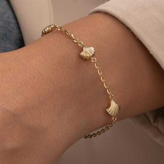 İstiridye Model 14 Ayar Altın Bileklik