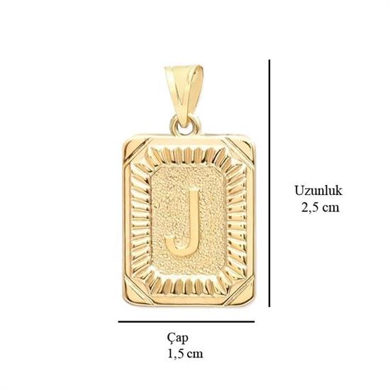 J Harfi 14 Ayar Altın Kolye Ucu