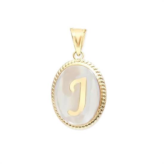 J Harfi Sedefli 14 Ayar Altın Kolye Ucu