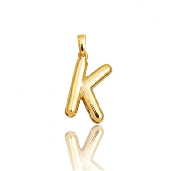 K Harfi Balon Model 14 Ayar Kolye Ucu