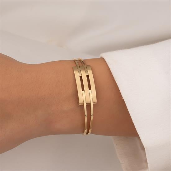 Kaburga Model 14 Ayar Altın Kelepçe