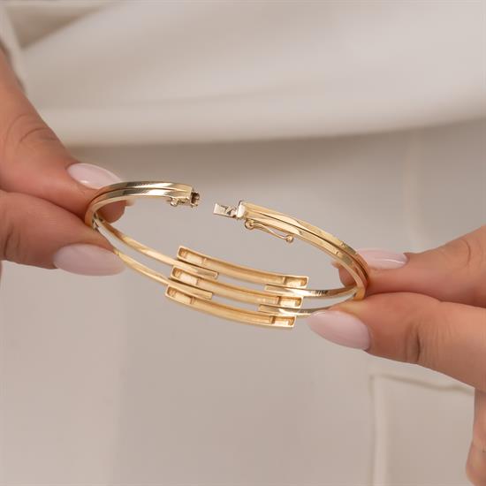 Kaburga Model 14 Ayar Altın Kelepçe