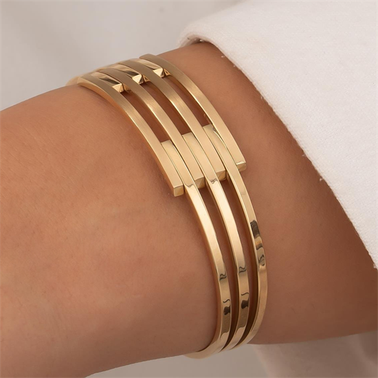 Kaburga Model Kelepçe 14 Ayar Altın