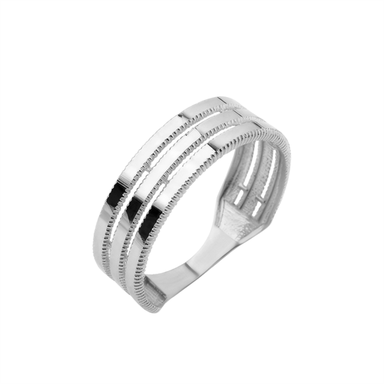 Kaburga Model 14 Ayar Beyaz Altın Yüzük