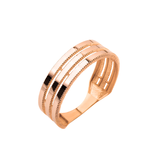 Kaburga Model 14 Ayar Rose Altın Yüzük