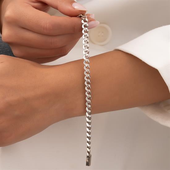 Kalemli Gurmet Model 14 Ayar Beyaz Altın Bileklik