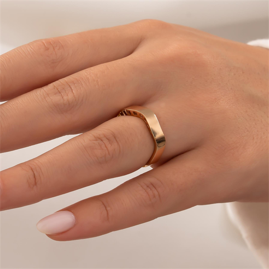 Kalın Geçişli Model 14 Ayar Altın Yüzük