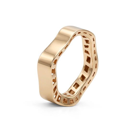 Kalın Geçişli Model 14 Ayar Altın Yüzük