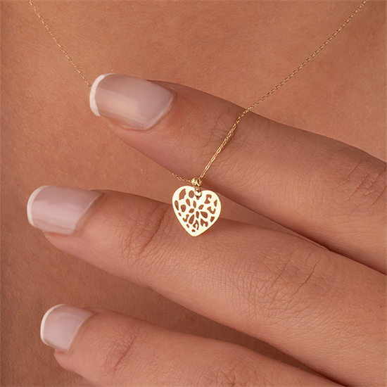 14 Ayar Altın Minimal Kalp Kolye