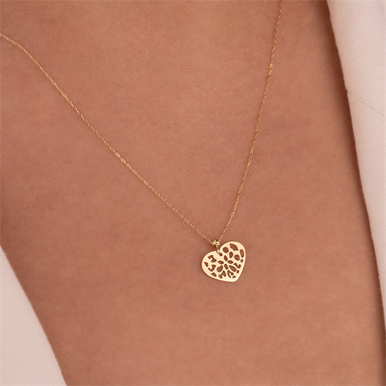 14 Ayar Altın Minimal Kalp Kolye