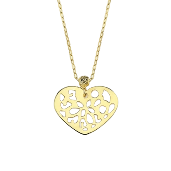 14 Ayar Altın Minimal Kalp Kolye