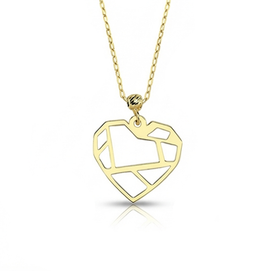 Kalp 14 Ayar Altın Kolye