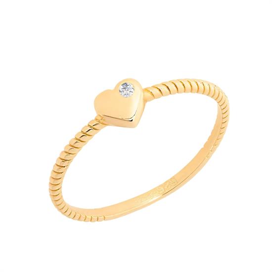 Kalp 14 Ayar Altın Yüzük