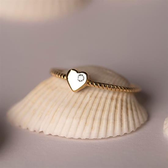 Kalp 14 Ayar Altın Yüzük