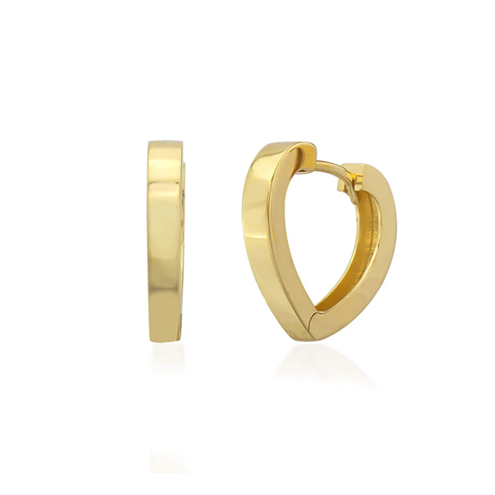 Kalp Desenli Halka Küpe 14 Ayar Altın