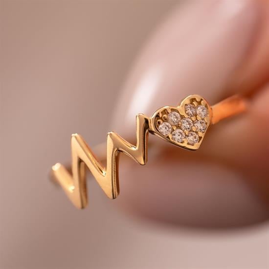 Kalp Ritim 14 Ayar Altın Yüzük