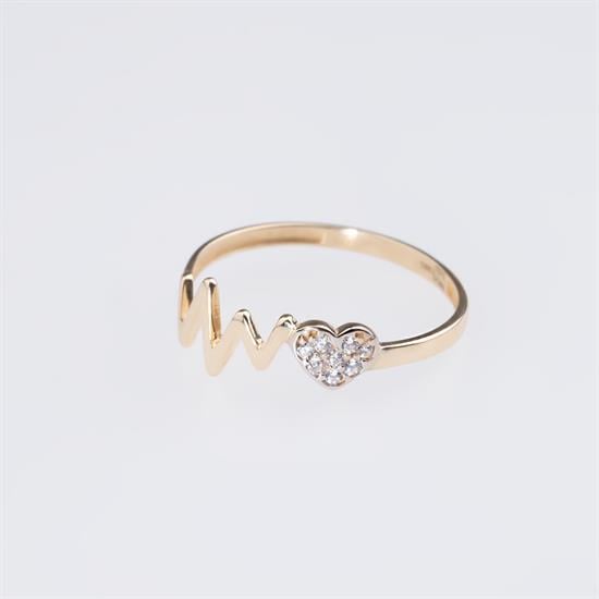 Kalp Ritim 14 Ayar Altın Yüzük