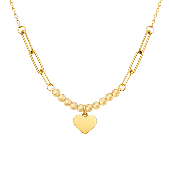 Kalpli Harf Yazılabilir 14 Ayar Altın Minimal Kolye