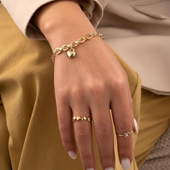 Kalpli Kalın Ataç 14 Ayar Bileklik