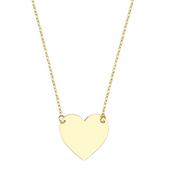 Kalpli Plaka 14 Ayar Altın Kolye