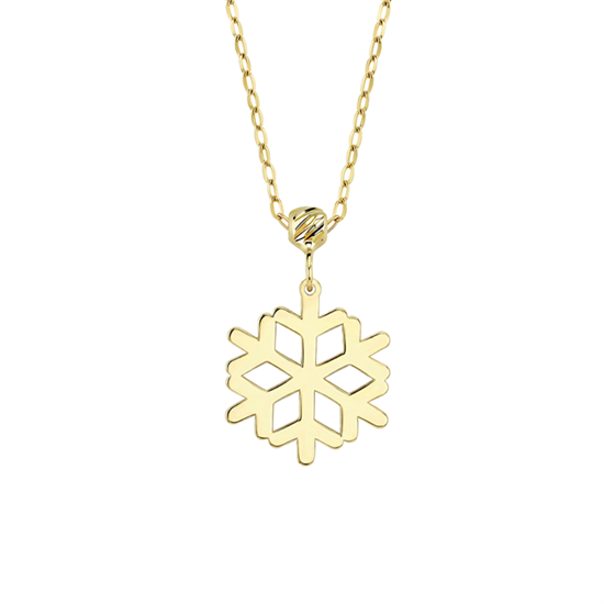Kar Tanesi 14 Ayar Altın Kolye