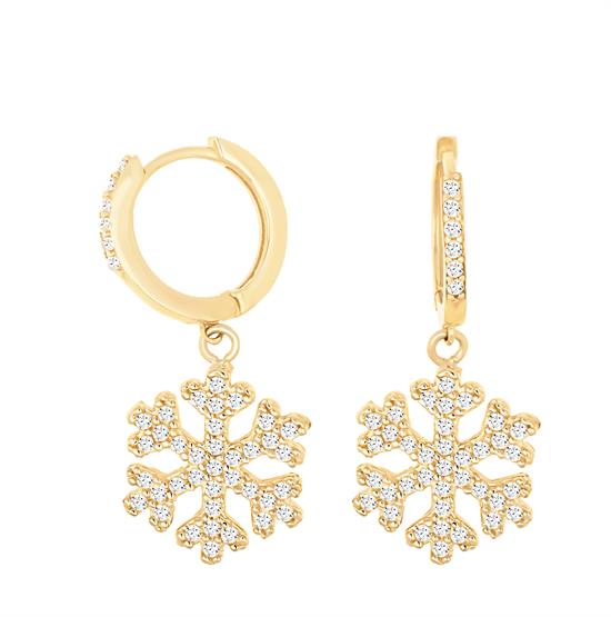 Kar Tanesi 14 Ayar Altın Küpe