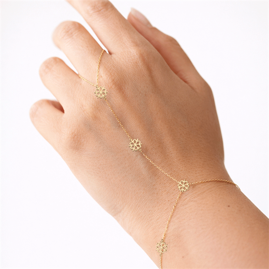 Kar Tanesi 14 Ayar Altın Şahmeran Bileklik