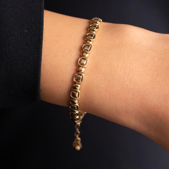 Kare Tasarım 14 Ayar Altın Bileklik