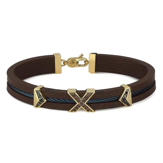 Kavucuk Kordonlu Altın Erkek Bileklik