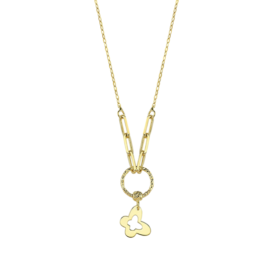 Kelebekli Minimal 14 Ayar Altın Kolye