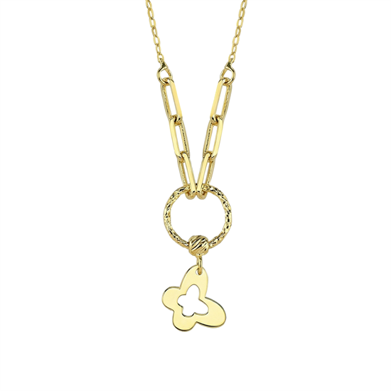 Kelebekli Minimal 14 Ayar Altın Kolye