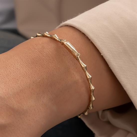 Kemik Model 14 Ayar Altın Kelepçe