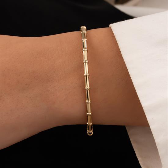 Kemik Model 14 Ayar Altın Kelepçe