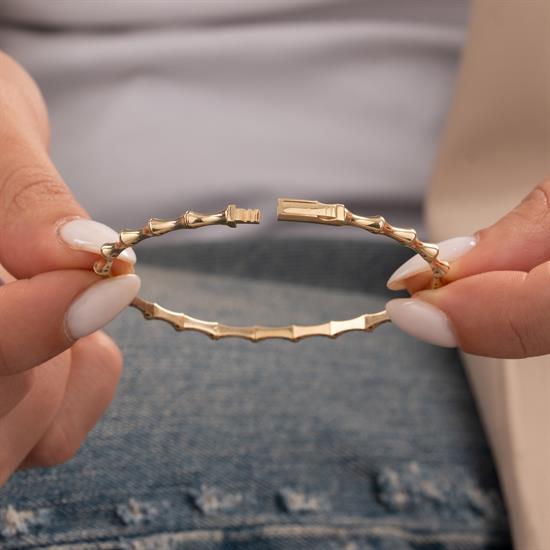 Kemik Model 14 Ayar Altın Kelepçe