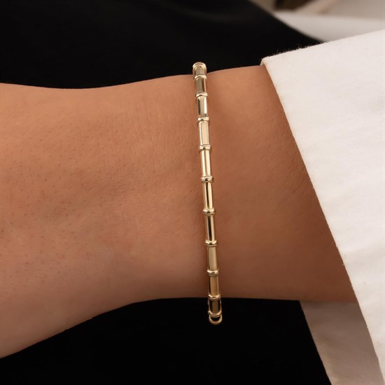 Kemik Model 14 Ayar Altın Kelepçe