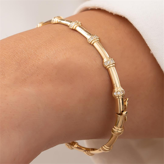 Kemik Model 14 Ayar Altın Kelepçe