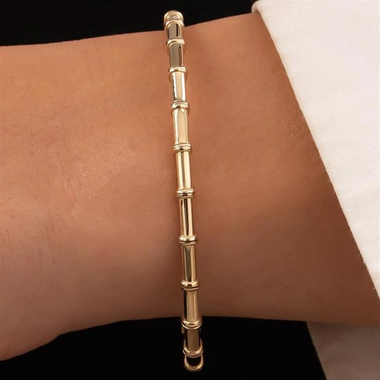 Kemik Model 14 Ayar Altın Kelepçe