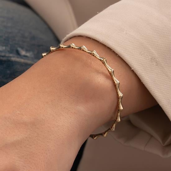 Kemik Model 14 Ayar Altın Kelepçe