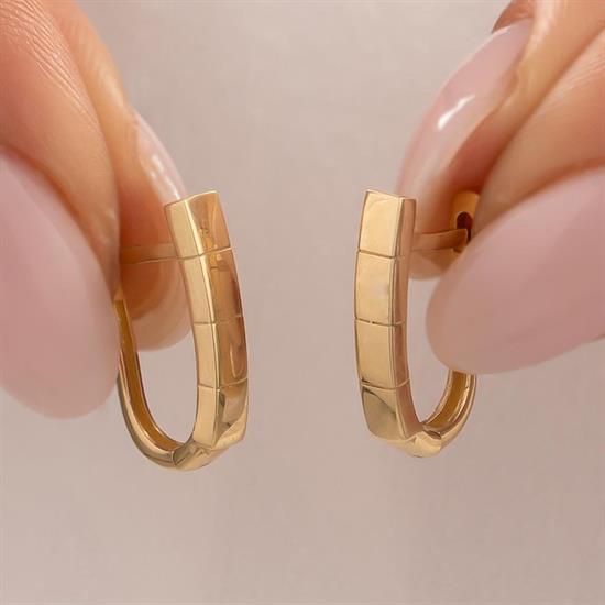 Kesikli Küpe 14 Ayar Altın