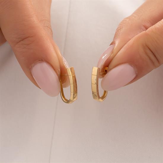 Kesikli Küpe 14 Ayar Altın