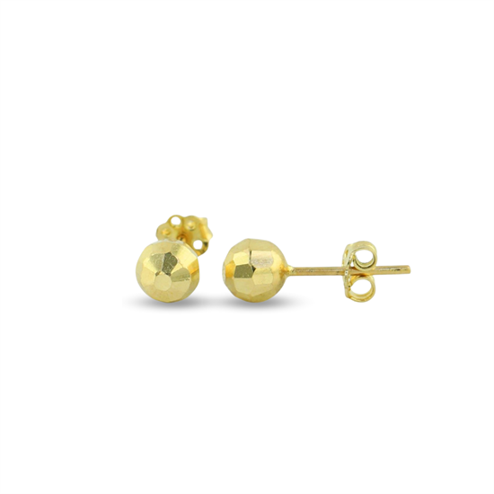 Kesikli Top Küpe 14 Ayar Altın