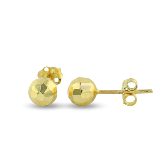 Kesikli Top Küpe 14 Ayar Altın