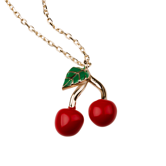 Kiraz 14 Ayar Altın Kolye 1 Cm