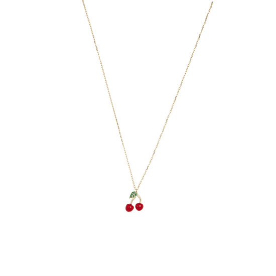 Kiraz 14 Ayar Altın Kolye 1 Cm
