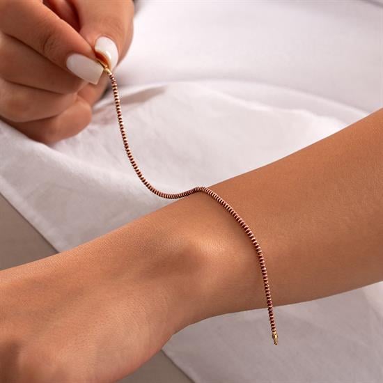 Kırmızı Mineli 14 Ayar Altın Bileklik