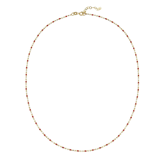 Kırmızı Mineli 14 Ayar Altın Zincir