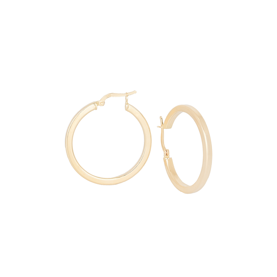 Klasik Taşsız Halka Küpe 14 Ayar Altın