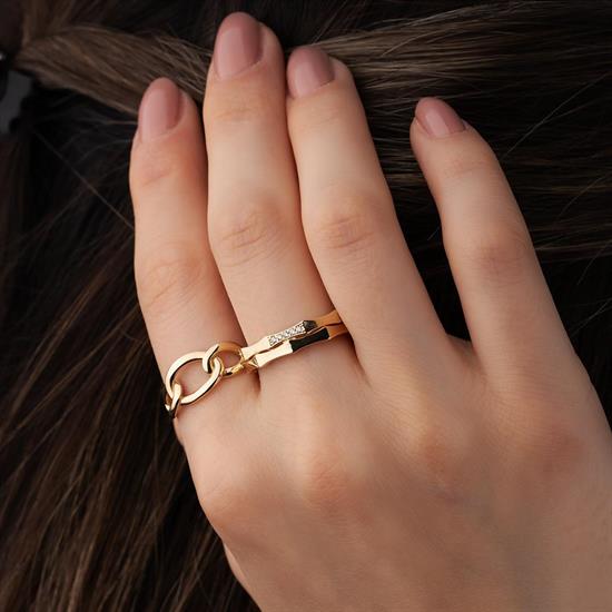 Köşeli Spor 14 Ayar Altın Yüzük